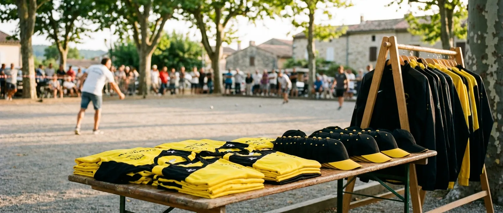 Stand de la Team MP Pronos sur un concours de pétanque